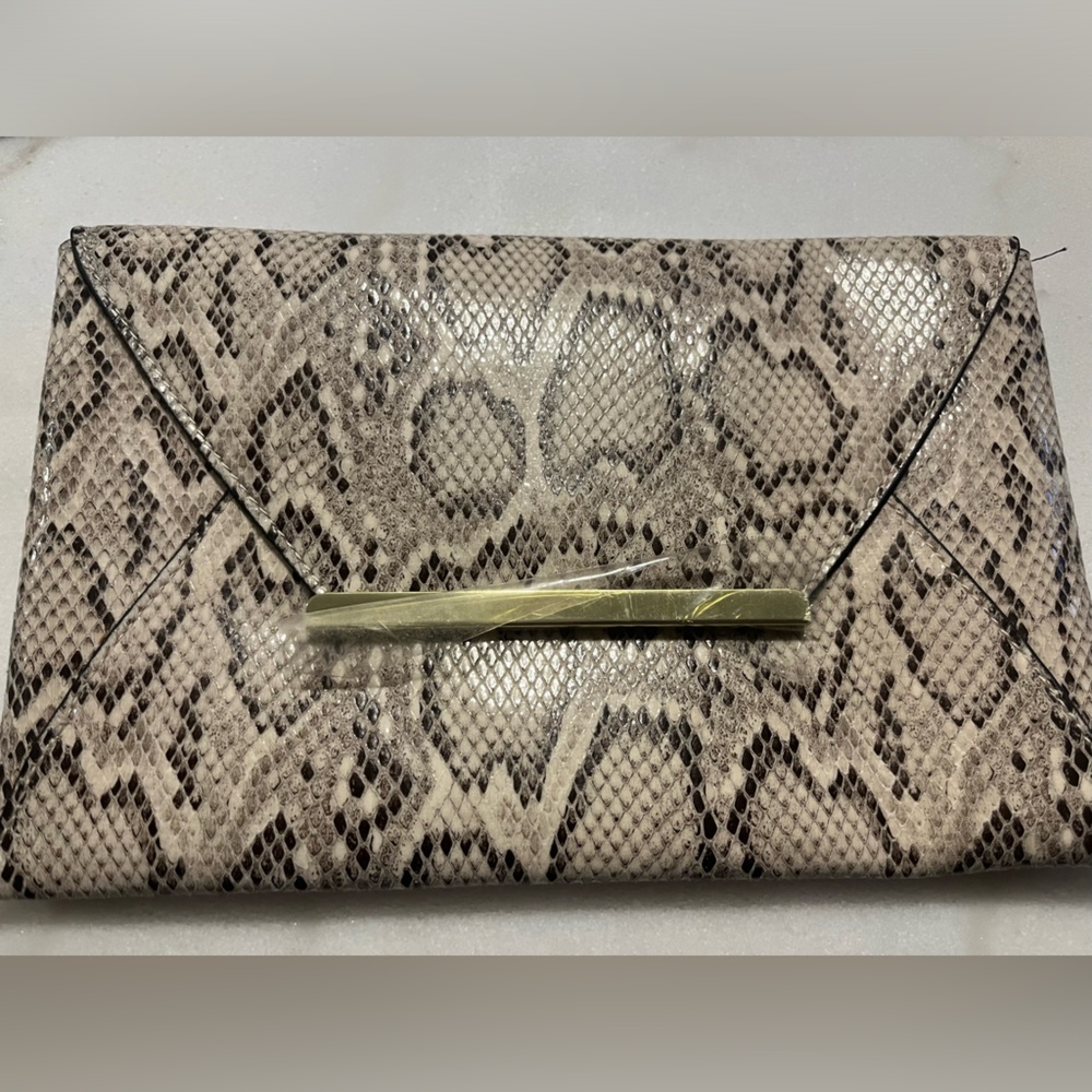 Snake print clutch